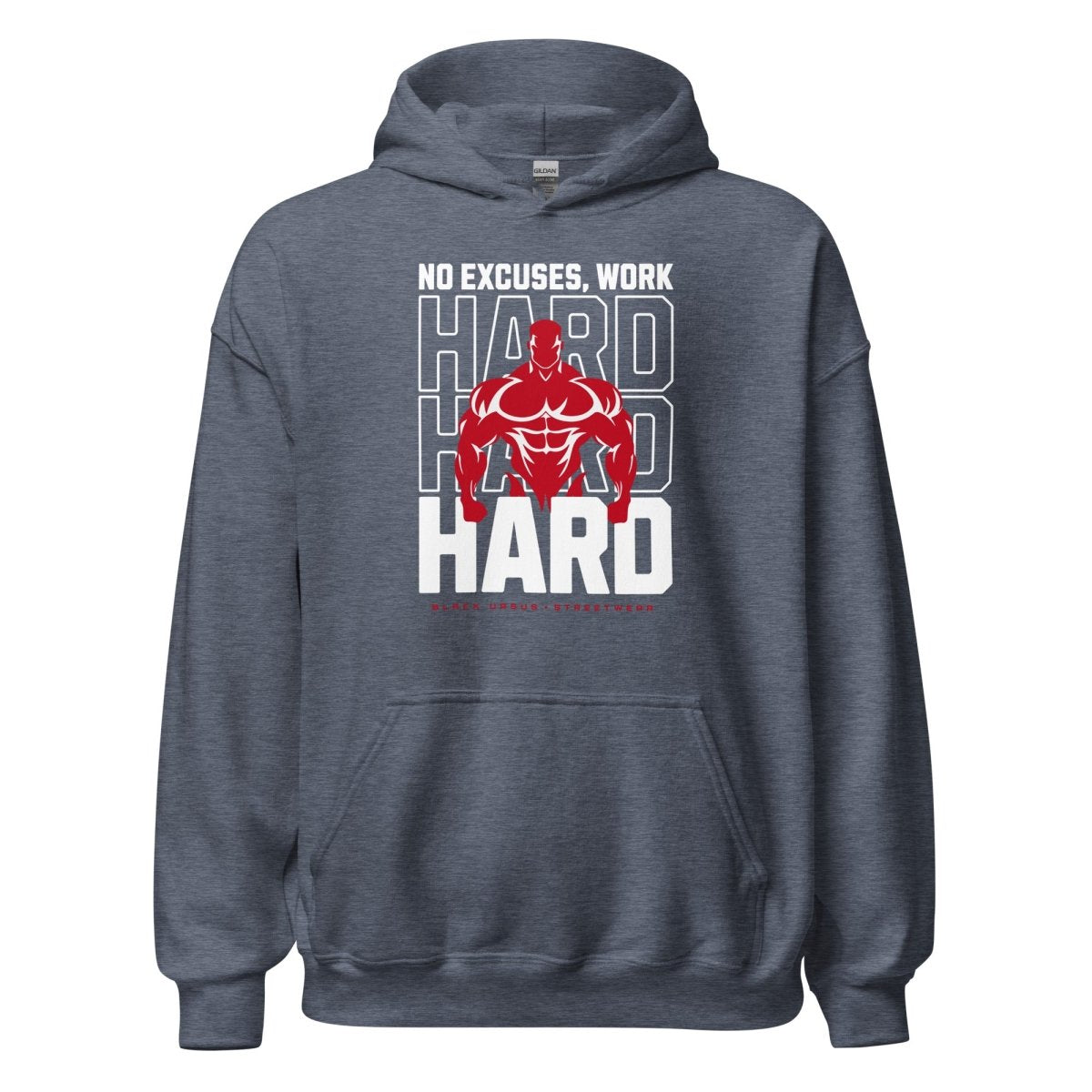 Unisex Hoodie " Work Hard" - Streetwear - size_range | Black Ursus