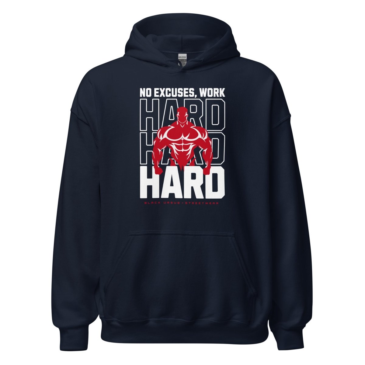 Unisex Hoodie " Work Hard" - Streetwear - size_range | Black Ursus