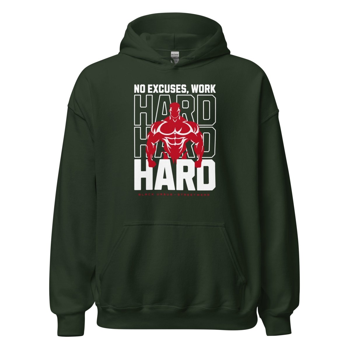 Unisex Hoodie " Work Hard" - Streetwear - size_range | Black Ursus