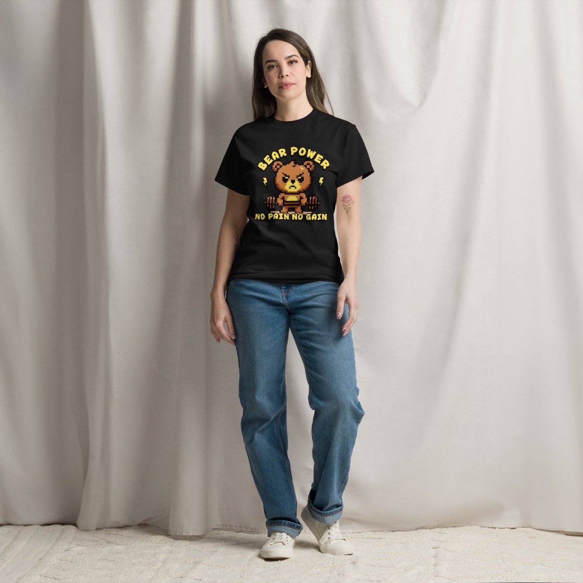 Gym T-Shirt "Bear Power" – Unisex, 180g, S–5XL | Black Ursus - Streetwear - size_range | Black Ursus